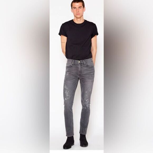 NWT NOEND Denim Men’s Charcoal Harrison Skinny Stretch Denim Jeans - Size 36 - Picture 1 of 13